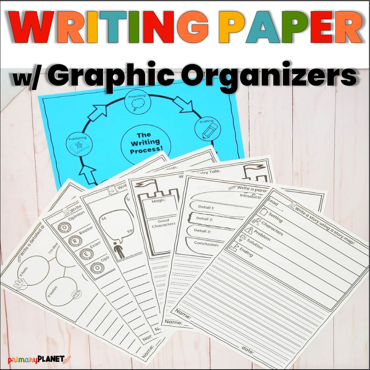 Writing Paper with Graphic Organizers Primary