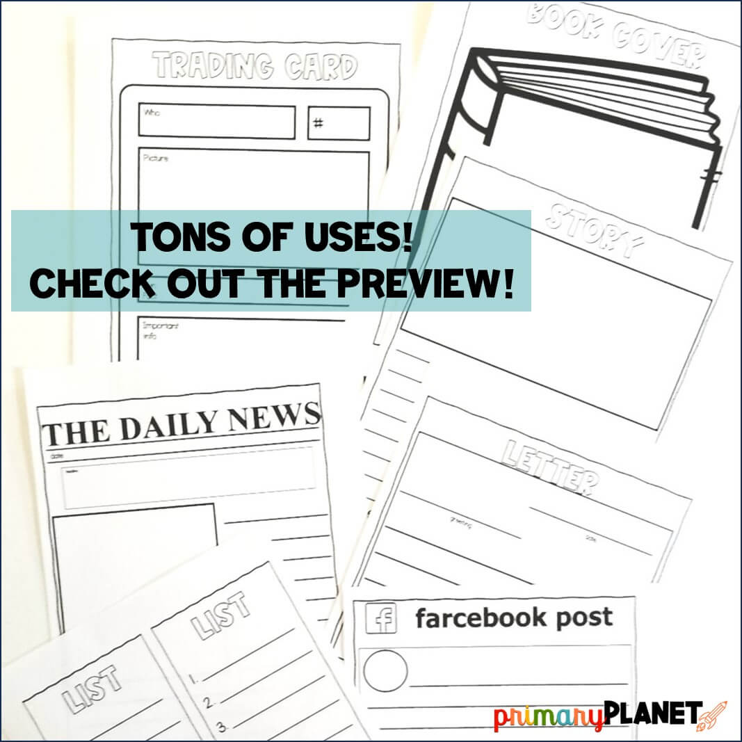 Printable Writing Paper Templates. Text: Tons of Uses! Check out the preview!