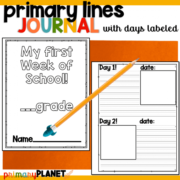 Primary Lines Writing Journal with Days labeled