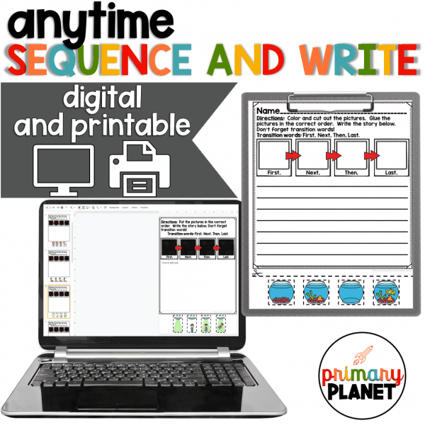 anytime sequence writing prompts cover with images digital and printable