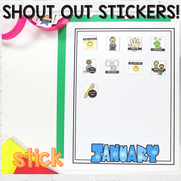 Image of Super Adorable Classroom Rewards - Displayed on a Piece of Paper -Behavior Shout-Out Stickers for Classroom Management!