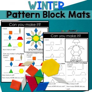 Cover showing images of winter pattern block puzzles.
