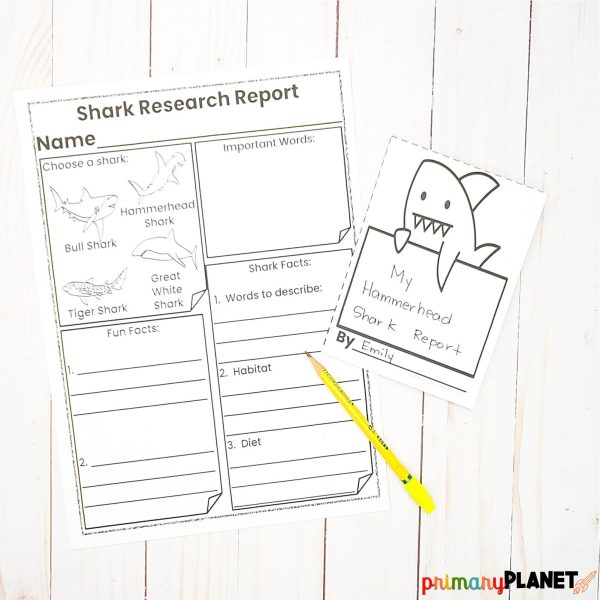 Image of Shark Week Research Report Graphic Organizer and Shark Week Mini-Book