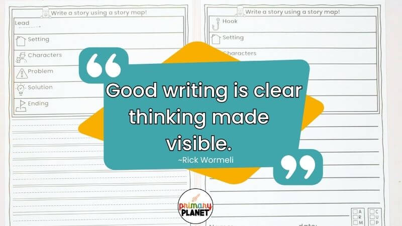 Quote about Writing: Good Writing is clear thinking made visible. Rick Wormeli.