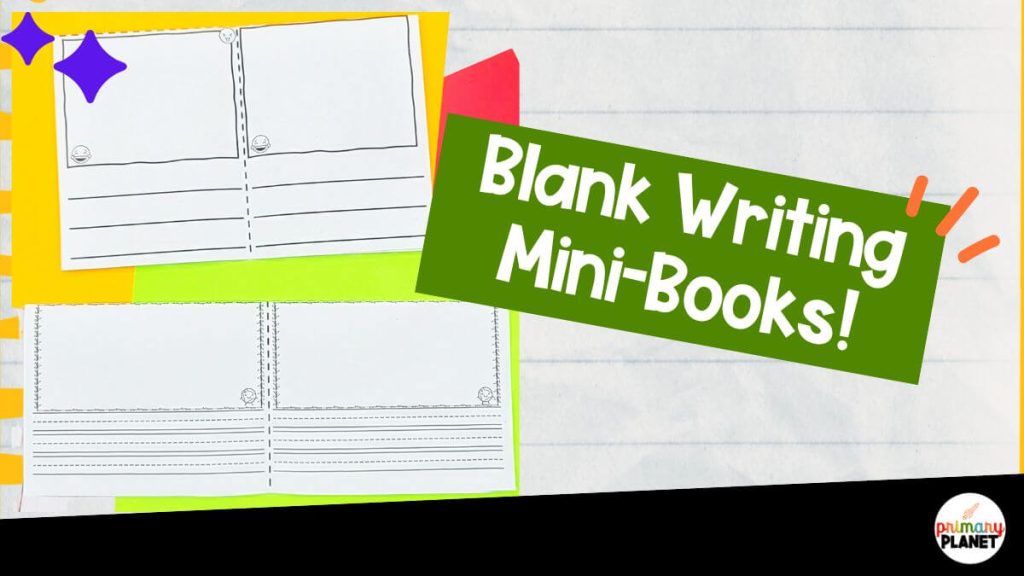 Image of blank writing mini-book templates and text: Blank Writing Mini-Books