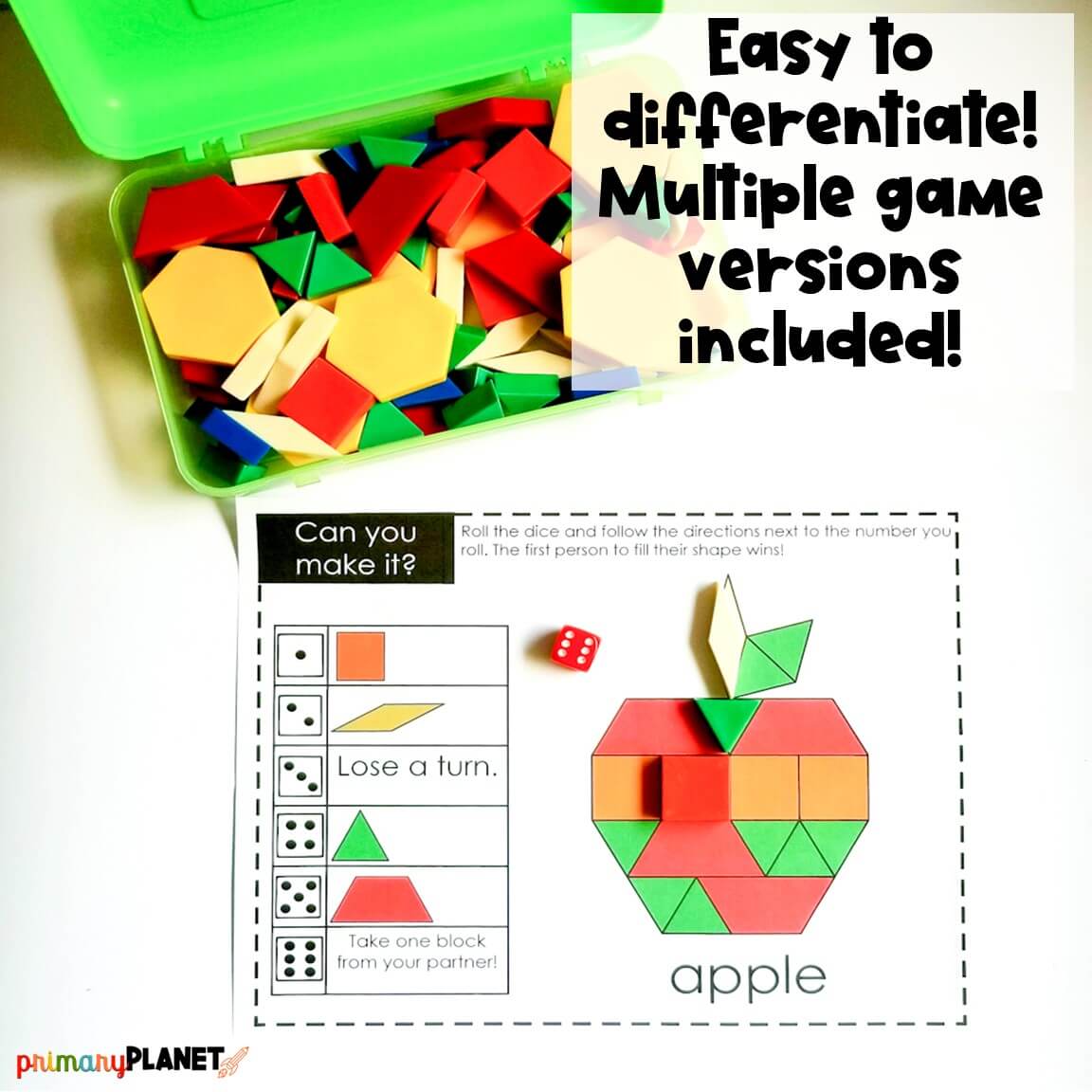 Pattern Block Patterns Mats - Fruit Pattern Block Pictures - Math Games ...