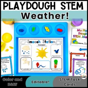 Weather Activities - Playdough STEM Mats! Editable versions included.
