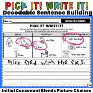 Beginning Blends Decodable Sentence Building & Writing Practice Initial Blends