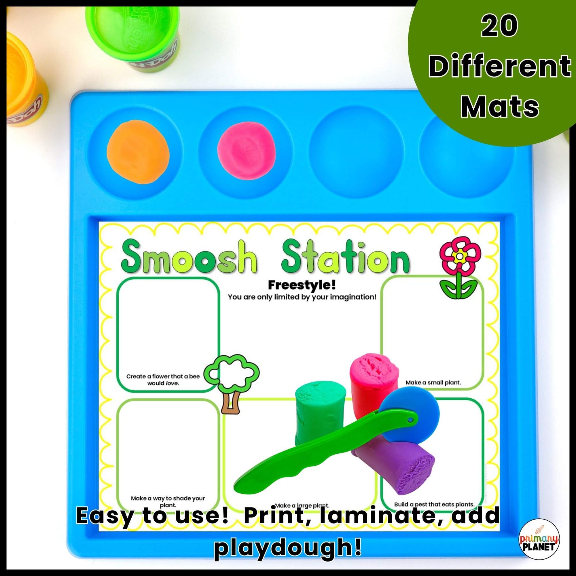 20 different plant life cycle playdough mats for kindergarten STEM centers โ print, laminate, and add playdough!