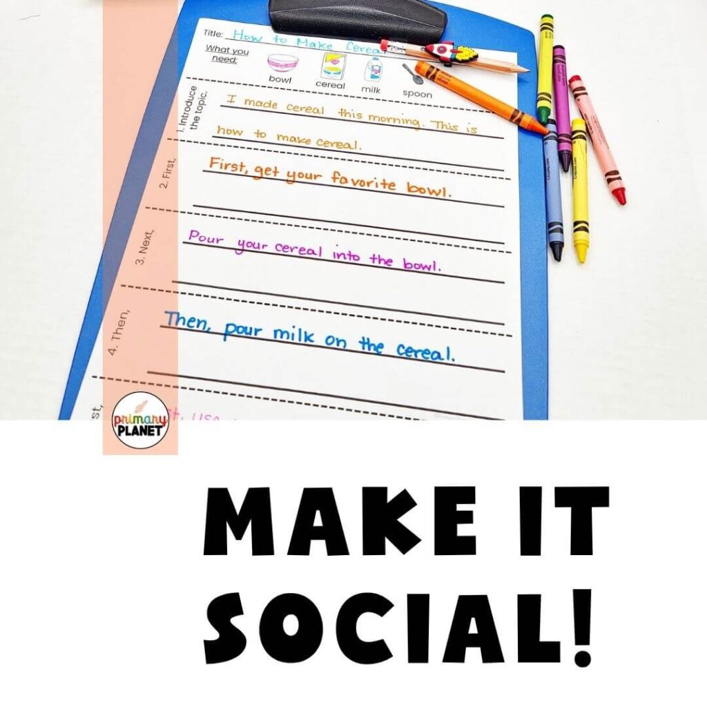 Make it Social!  Image of How-To Writing Pass the Page Writing Game
