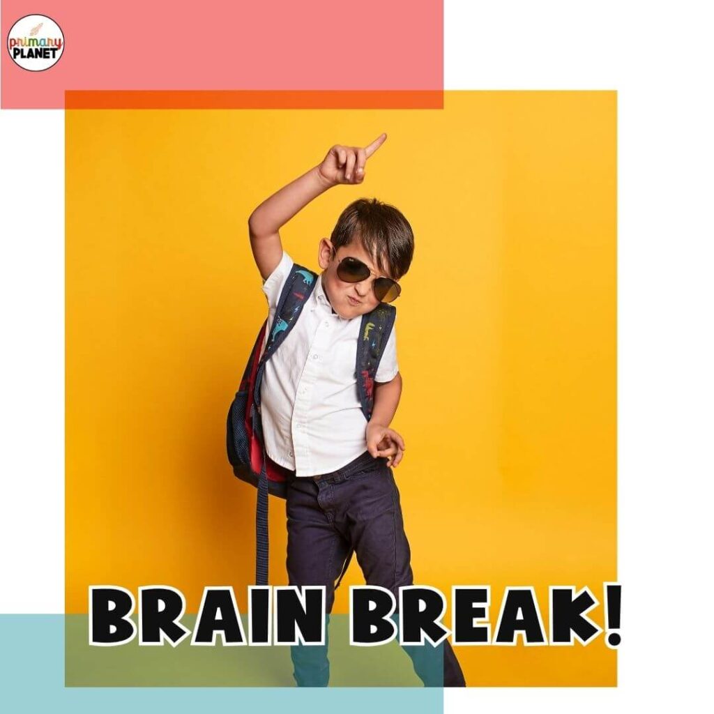 Image of cool student dancing. TExt: Brain Break!