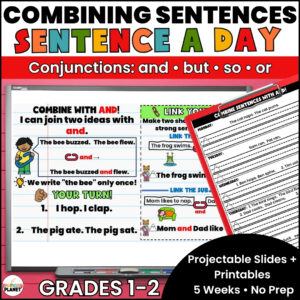 Combining Sentences with And, But, So, Or — Compound Sentences Worksheets